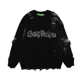 Trendy Lazy Crochet Hole Sweater Men's Round Neck Knitwear Loose Long Sleeve Casual Pullover - V.I.P Digital Presence