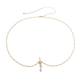 Sexy rhinestone puncture navel nail waist chain, sweet and cool summer body chain - V.I.P Digital Presence