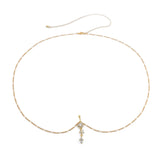 Sexy rhinestone puncture navel nail waist chain, sweet and cool summer body chain - V.I.P Digital Presence