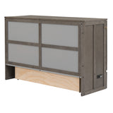 Queen Size Murphy Bed with Built-In Charging Station  Antique Grey