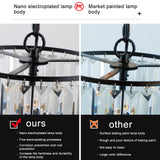 Black  Luxury Crystal Chandelier Modern Chandeliers Lights Fixture Hanging  Pendant Light Fixture for Dining Room Bedroom - V.I.P Digital Presence