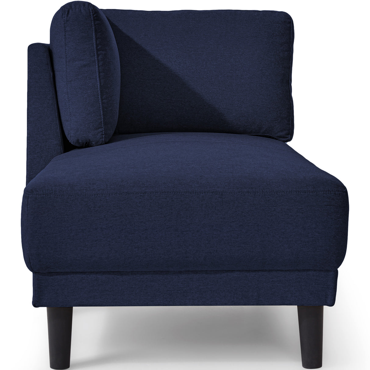 65" Mid-Century Modern Linen Fabric Corner Lounge Chair, Upholstered Indoor Chaise Lounge Solid Wood Sofa Bed for Bedroom - V.I.P Digital Presence