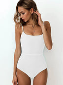 Ribbed Tie Waist One-Piece Swimsuit - V.I.P Digital Presence