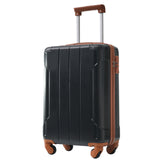 Hard shell luggage set 6-piece luggage set, expandable lightweight wheeled luggage, TSA lock, black brown - V.I.P Digital Presence