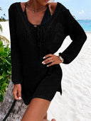 Openwork Tie Neck Cover-Up - V.I.P Digital Presence
