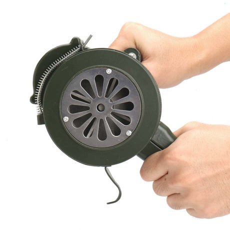 110dB Green Aluminium alloy Crank Hand Operated Air Raid Emergency Safety Alarm Buzzer Home Self Protection Security - V.I.P Digital Presence