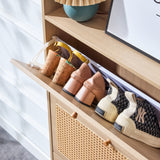 Modern minimalist storage cabinet MDF bed top cabinet Japanese rattan shoe cabinet, small home furniture - V.I.P Digital Presence