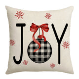Grid Christmas linen pillowcase, Christmas tree snowflake home decoration pillowcase, sofa cushion pillowcase - V.I.P Digital Presence