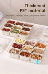 Design Sealed Snackle Storage Box With 9pcs Divider Plastic Divided Veggie Tray With Lid And Handle - V.I.P Digital Presence