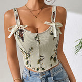 French floral retro vest with floral suspender - V.I.P Digital Presence