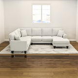 [VIDEO provided] [New] 108*85.5" Modern U Shape Sectional Sofa 7 Seat Fabric Sectional Sofa Set - V.I.P Digital Presence