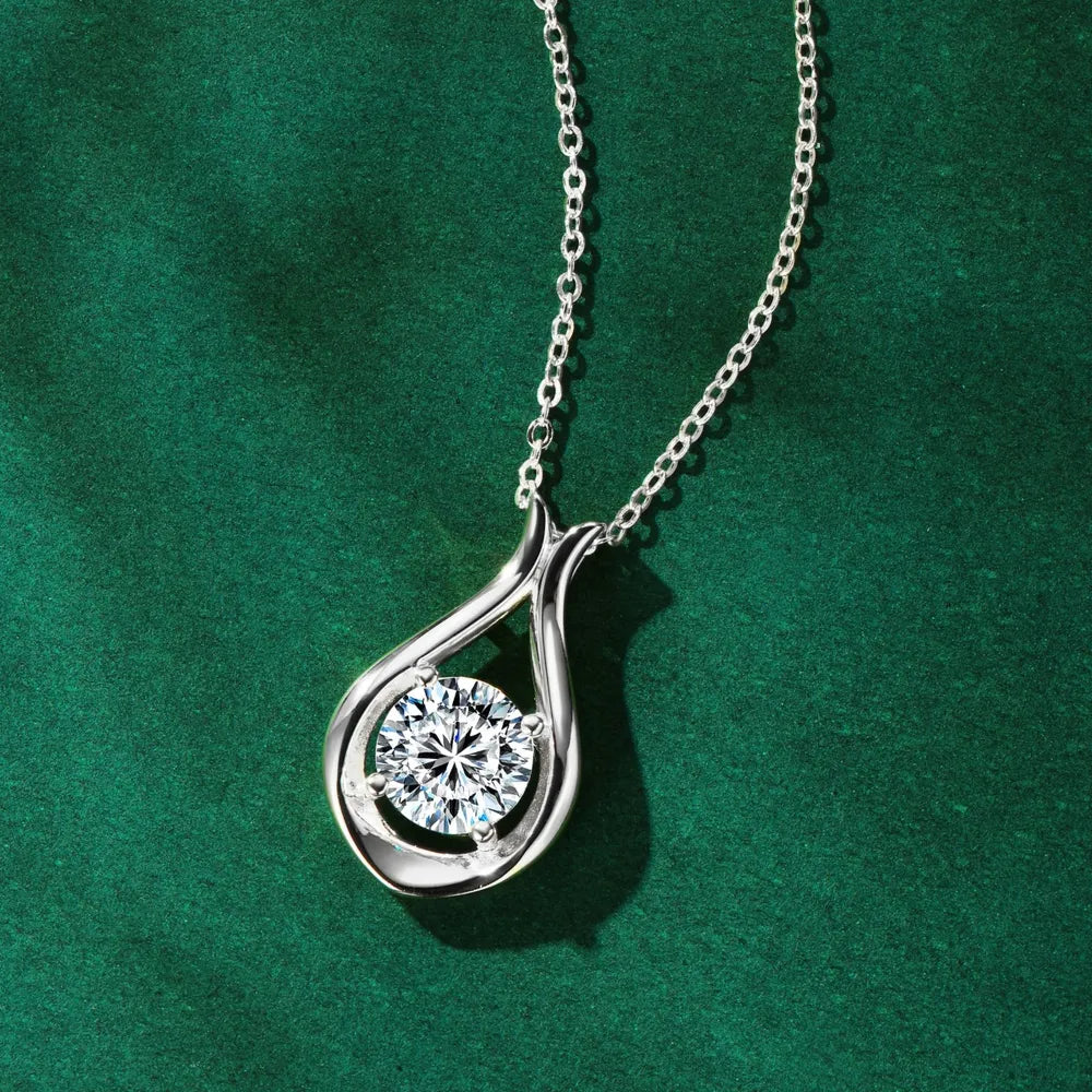2 Carat Moissanite 925 Sterling Silver Pendant Necklace - V.I.P Digital Presence