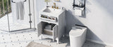 24" Bathroom Vanity with Sink, Bathroom Vanity Cabinet with One Flip Drawer and Doors, Solid Wood and MDF, White - V.I.P Digital Presence