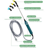 2400mAh Portable Electric Sprayer Wand. 3 nozzles, high - pressure, for garden plant watering. - V.I.P Digital Presence