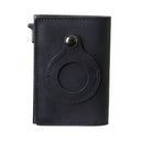 Leather Sliding Wallet Bi-Fold Credit Card Wallet Automatic Pop-Up Card Holder With Air Tag Protective Sleeve - V.I.P Digital Presence
