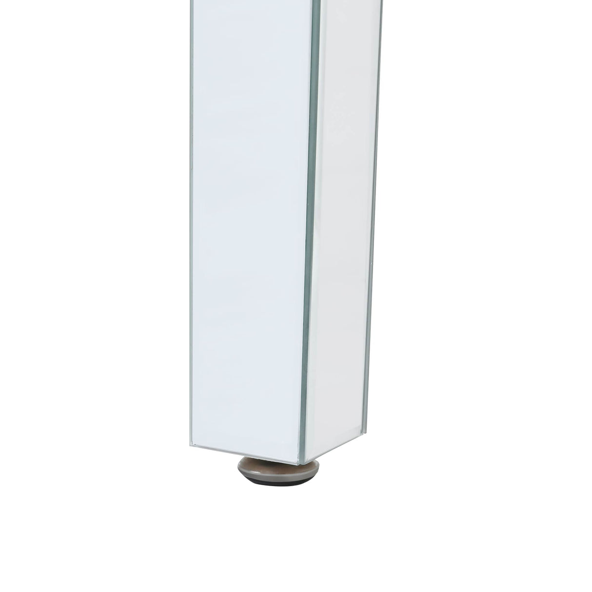 The ON-TRANS stylish modern glass mirrored coffee table features a crystal design and adjustable height legs in silver - V.I.P Digital Presence