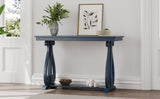 48-Inch Rustic Vintage Console Table --- Farmhouse Style Entryway Table with Open Shelf and Sturdy Construction (Navy) - V.I.P Digital Presence