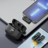 Wireless lavalier microphone J50 intelligent noise reduction digital display charging compartment digital display mini microphone - V.I.P Digital Presence