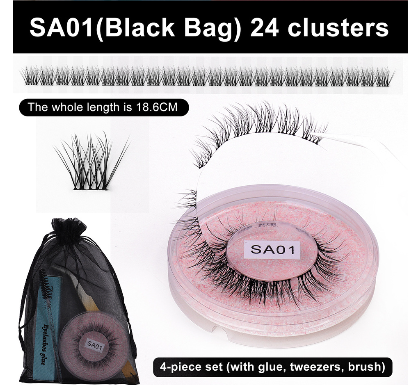 DIY false eyelashes set whole cut eyelashes European and American thick curling travel size eyelash combination - V.I.P Digital Presence