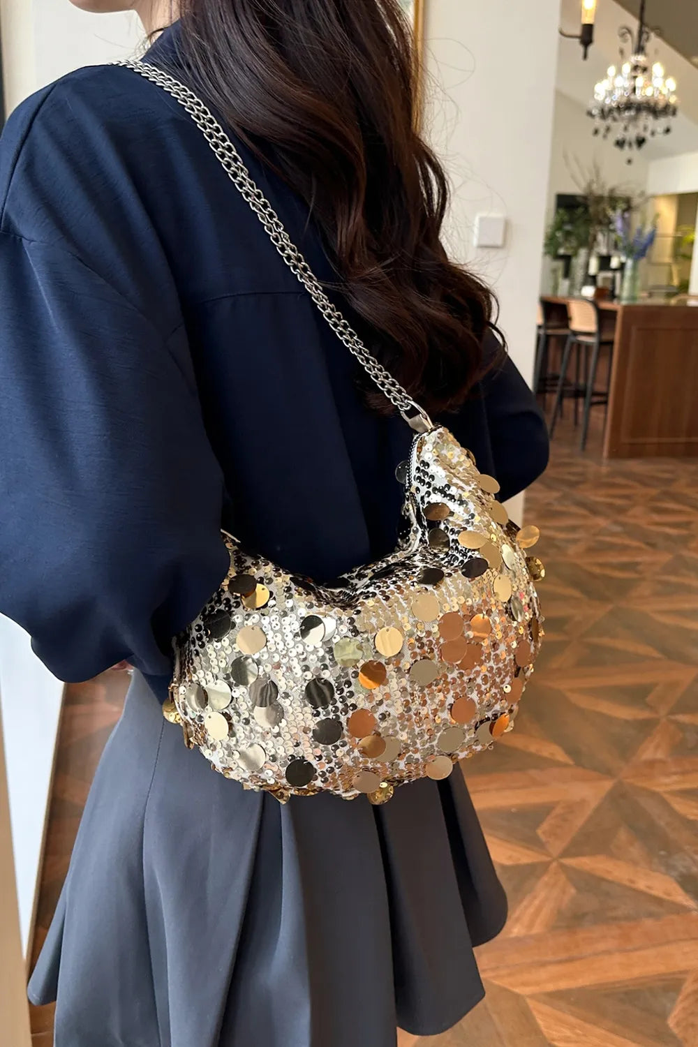 Sequin Chain Crossbody Bag - V.I.P Digital Presence