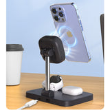 Three in one magnetic wireless charger stand with cooling fan suitable for wireless charging of iPhone earphones and watches - V.I.P Digital Presence