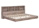 Full Size Daybed Frame with Storage Bookcases Wood Light Oak