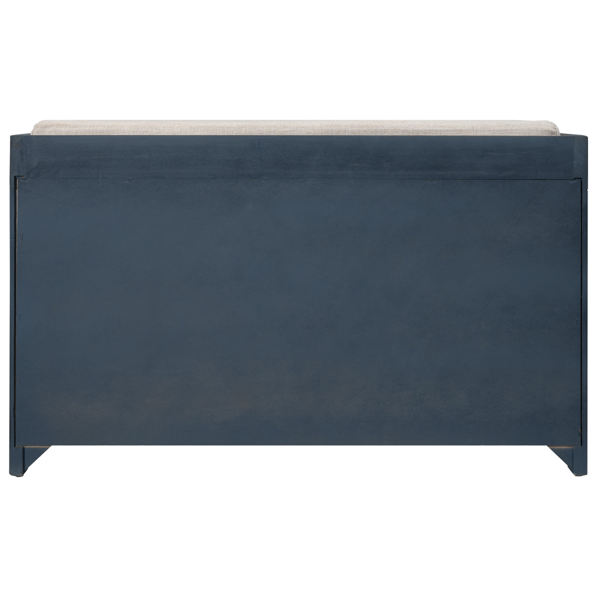 TREXM Storage Bench with Removable Basket and 2 Drawers, Fully Assembled Shoe Bench with Removable Cushion (Navy) - V.I.P Digital Presence