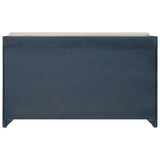 TREXM Storage Bench with Removable Basket and 2 Drawers, Fully Assembled Shoe Bench with Removable Cushion (Navy) - V.I.P Digital Presence