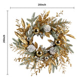 Christmas Wreath 20 Inch Christmas Door Decorations Wreath with Warm Lights - V.I.P Digital Presence