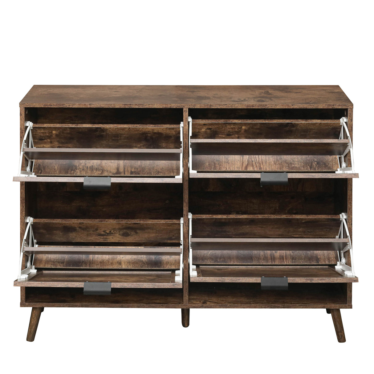 4 Door Shoe Rack, Freestanding Modern Shoe Storage Cabinet, for Entryway - V.I.P Digital Presence