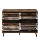 4 Door Shoe Rack, Freestanding Modern Shoe Storage Cabinet, for Entryway - V.I.P Digital Presence