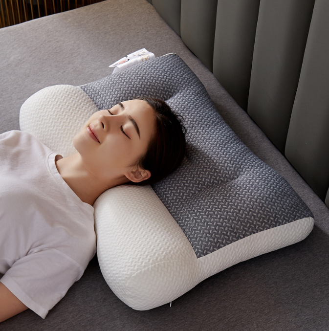 Almohada de fibra de soja japonesa con tracción inversa para reparación de vértebras cervicales, almohada con núcleo de almohada y protección para el cuello.
