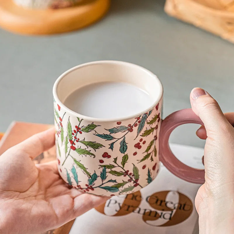 British Style Ceramic Mug Cute Coffee Cups Personality Gift Household Color Painting  Kawaii Girls Breakfast Oat Milk Mugs - V.I.P Digital Presence