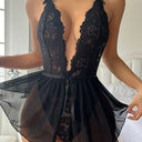 Fashionable and sexy lingerie with transparent lace backless jumpsuit - V.I.P Digital Presence