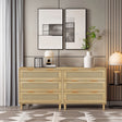 3-Drawers Rattan Storage Cabinet Rattan Drawer (Set of 2),for Bedroom,Living Room,Dining Room,Hallways,Oak - V.I.P Digital Presence