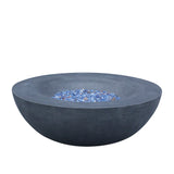 42 Inch Outdoor Concrete Propane gas Fire Pit bowl in Dark Gray color - V.I.P Digital Presence