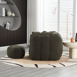 Soft Bean Bag Chair with High Resilient Foam(Chips)for living room and bedroom,Comfortable Square Lazy Sofa with Footstool - V.I.P Digital Presence