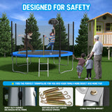 14 FT TRAMPOLINE OUTSIDE SAFETY NET WITH BASKETBALL HOOP - V.I.P Digital Presence