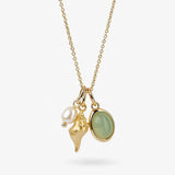 14K Gold-Plated Natural Crystal Conch Pendant Necklace - V.I.P Digital Presence