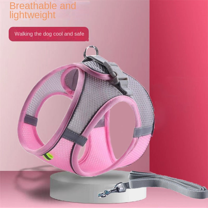Adjustable Reflective Breathable Mesh Pet Harness for Cats and Dogs with Leash for Outdoor Use - V.I.P Digital Presence