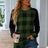 Plaid Round Neck Long Sleeve T-Shirt - V.I.P Digital Presence