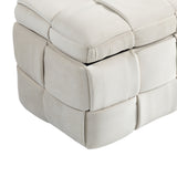 COOLMOR storage Ottoman chair, bedroom end stool, cushioned fabric entrance cushioned footstool with safety hinge (beige) - V.I.P Digital Presence