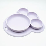 Plato de silicona de grado alimenticio para niños, plato para el hogar, plato para bebés, vajilla con forma de pata de oso, cuencos de dibujos animados para entrenamiento de niños, ventosa para niños pequeños