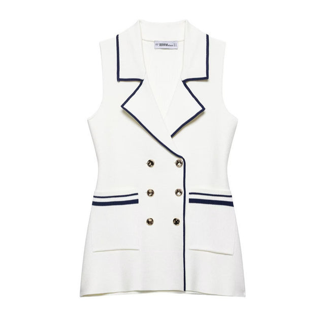 Summer New  Style Women's Fashion Temperament Sleeveless Trim Knit Tank Top - V.I.P Digital Presence