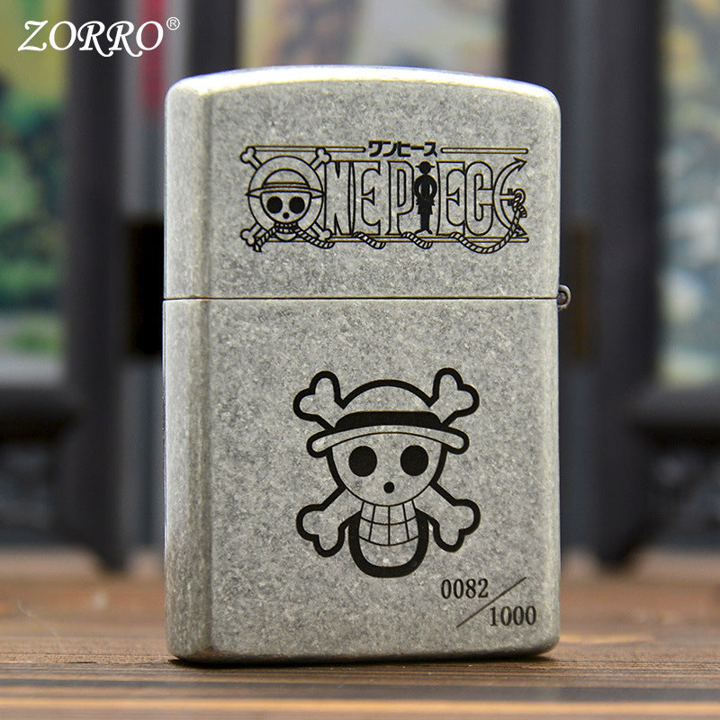 ZORRO Zoro Ancient Silver Pirate King Luffy Kerosene Lighter - V.I.P Digital Presence