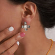 Synthetic Pearl Titanium Steel Flower Earrings - V.I.P Digital Presence