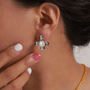Synthetic Pearl Titanium Steel Flower Earrings - V.I.P Digital Presence