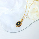 Geometric Jewelry Dripping Oil Star Elliptical Titanium Steel Pendant Necklace - V.I.P Digital Presence