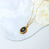 Geometric Jewelry Dripping Oil Star Elliptical Titanium Steel Pendant Necklace - V.I.P Digital Presence
