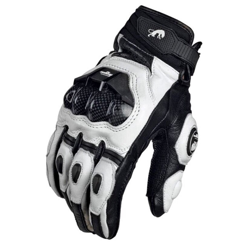 Motorcycle Gloves black Racing Genuine Leather Motorbike white Road Racing Team Glove men summer winter - V.I.P Digital Presence